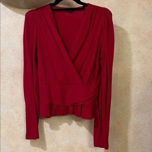 Banana Republic Deep Red Wrap Blouse, size XS